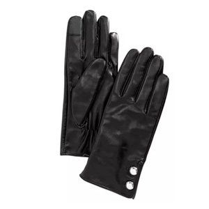 MICHAEL KORS Leather Two-Button Gloves